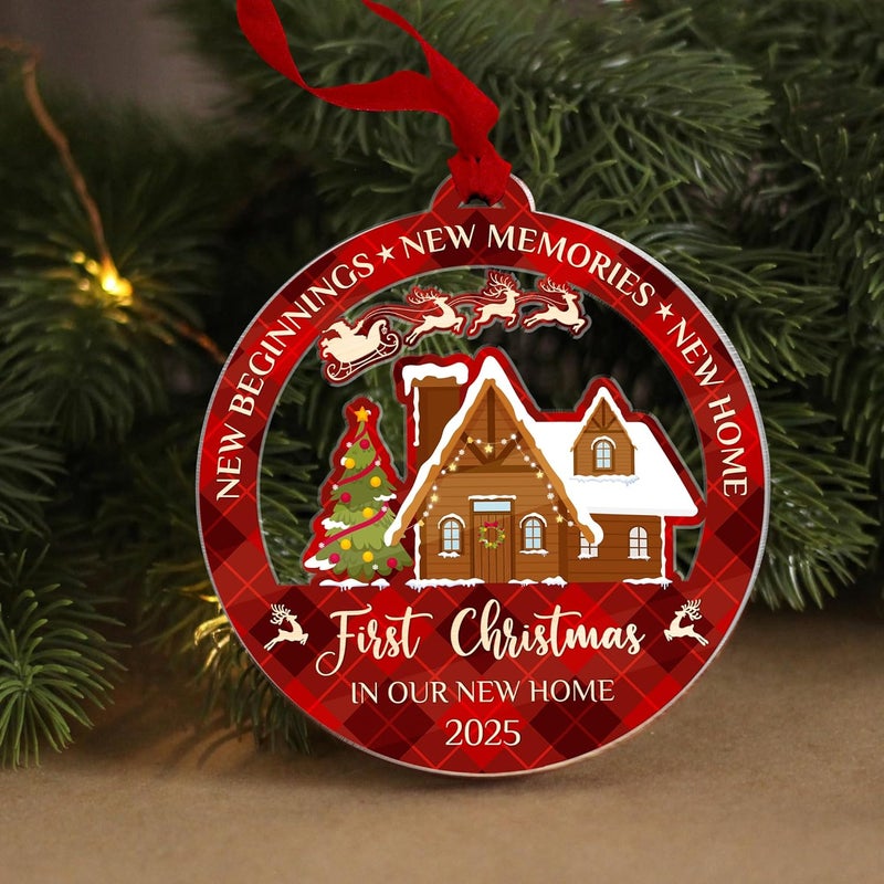 Fastpeace New Home Ornament 2025 – Acrylic Housewarming Christmas Tree Decoration & Keepsake, Modern Holiday Decor Gift for First-Time Homeowners, Couples, or Families - Image 3